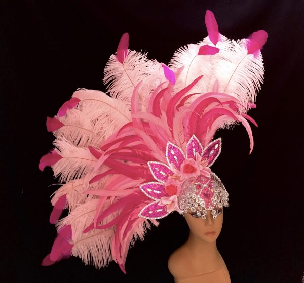 Fantasia Carnival Feather + Rhinestone Headpiece - Image 2