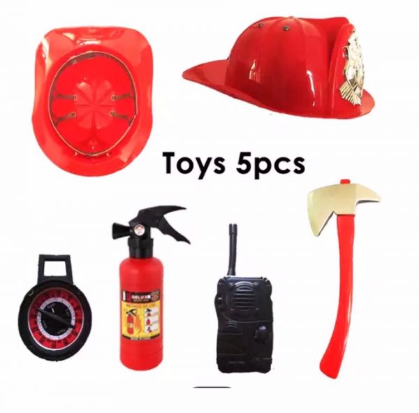 Career Day FIREFIGHTER HAT SET - 5PC Fireman Hat Toy Set