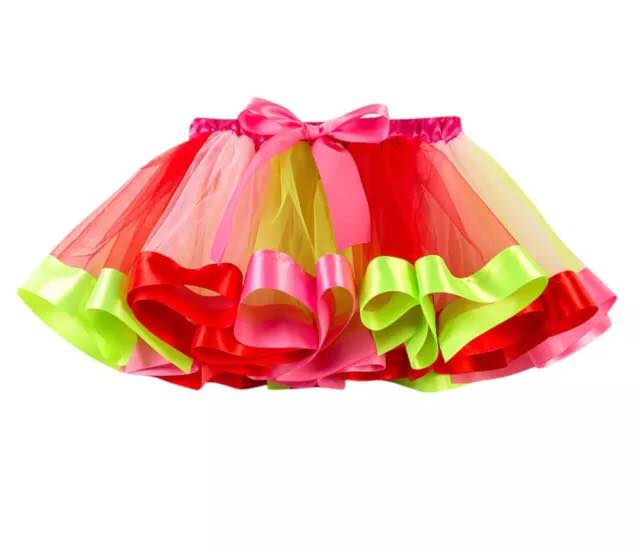 GIRLS RIBBON TUTU - RED/PINK Ribbon Tutu SIZE: 8-10