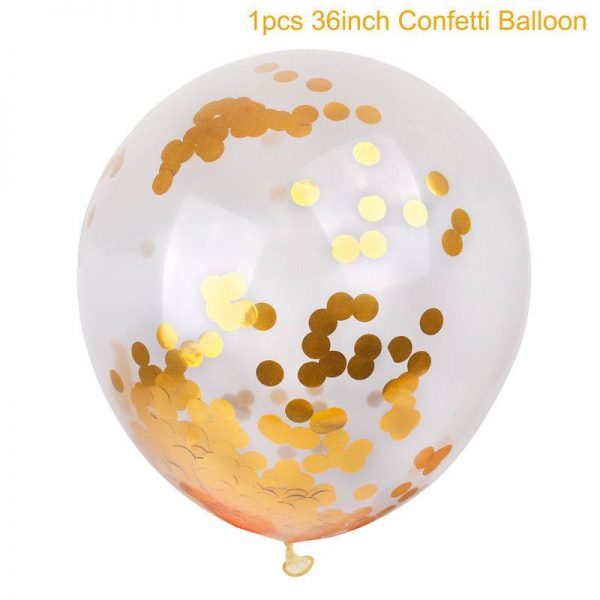 BALLOONS - Confetti Balloons 36in – Gold Circular Confetti Balloon