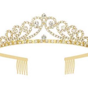 Gold Rhinestone Metal Tiara