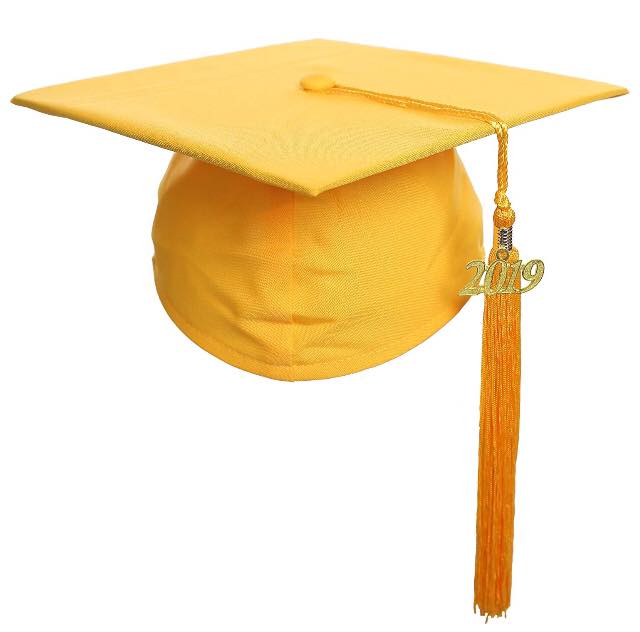 Graduation Hat-Cap (Adult) 2019 - YELLOW
