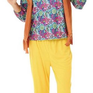 MENS 70s - Groovy Hippie Men's Costume 60's Hazy Psychedelic & Funky Outfit - SIZE XL