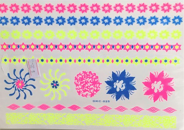 Florescent Neon Flash Tattoo Sticker #H09