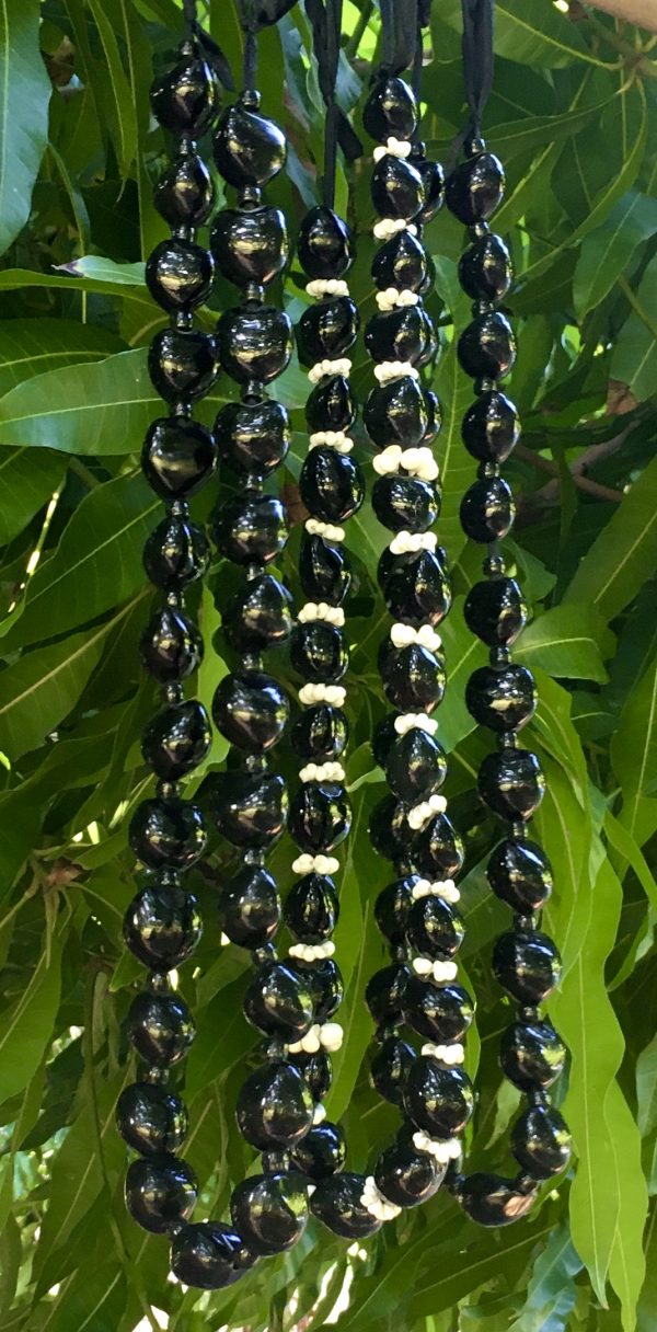 Kukui Nut Leis - BLACK