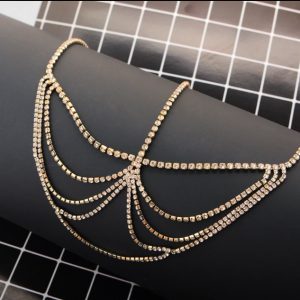 Head Chain - Chain Rhinestone Head Chain (GOLD)