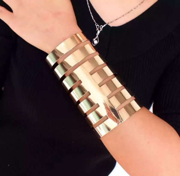 Bracelet Cuff - Wide Cuff Open Cuff Bangle Bracelet (GOLD)