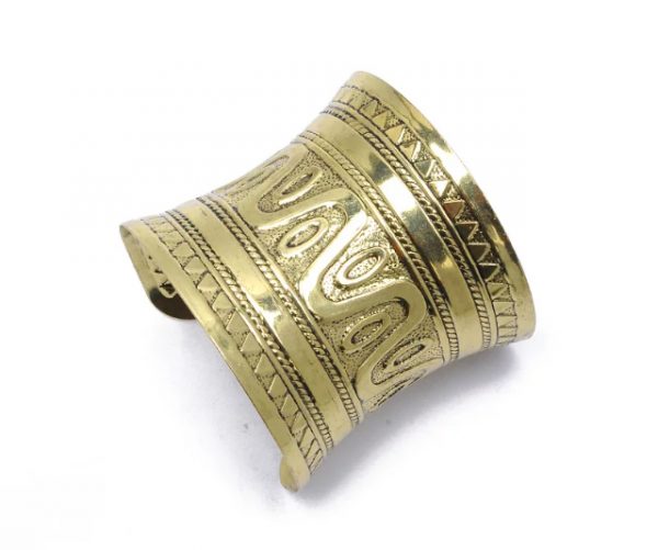 Bracelet Cuff - Vintage Gold Geometric gold cuff - Image 2