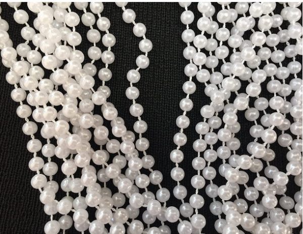 White Pearl Bead Necklaces Flapper Beads 48" - Image 2