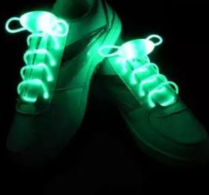 LED Flashlight Waterproof Shoelaces - GREEN