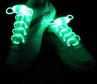 LED Flashlight Waterproof Shoelaces - GREEN