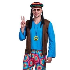 MENS 60s - Men's Adult Hippie Love Peace Costume - SIZE LARGE