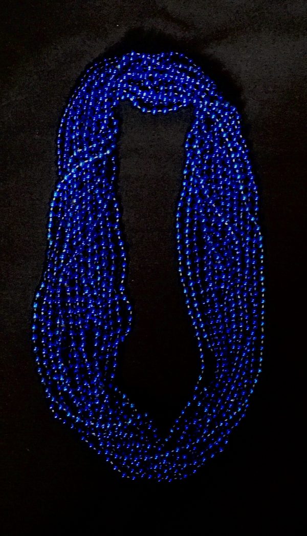 Mardi Gras Throw Beads - 7mm 33in - ROYAL BLUE - 3pk