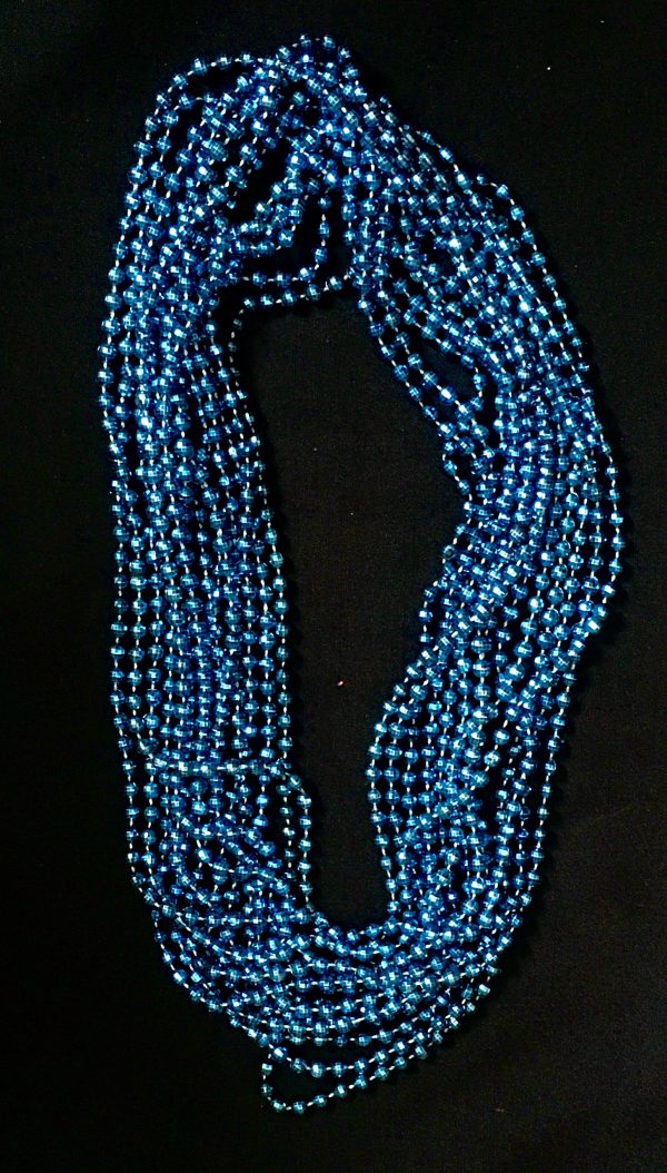 Mardi Gras Throw Beads - 7mm 33in - TURQUOISE - 3pk