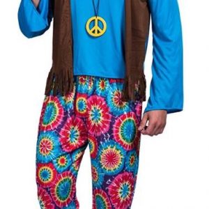 MENS 70s - Men's Adult Hippie Love Peace Costume - SIZE LARGE