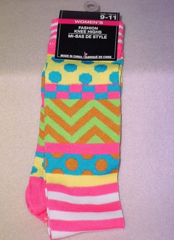 SOCKS - Multi color stripe knee high socks