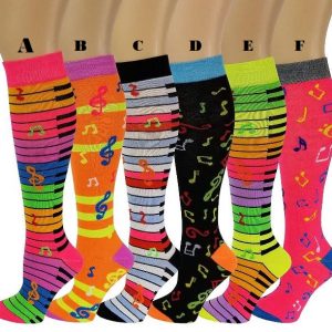 SOCKS - NEON MUSIC KNEE SOCKS