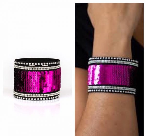 Bracelet Band - PINK mermaid sequin bracelet