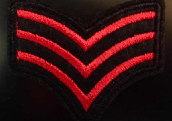 MILITARY PATCH - Red/Black Military Rank Patch