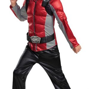 Super Hero Boy – Power Ranger Beast Morpher Boys' RED Muscle Costume CHD SIZE MEDIUM(7-8)