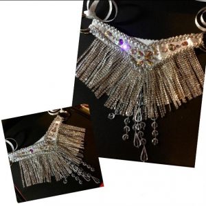 Carnival Waist Piece - SILVER Rhinestone Fringe waist Piece