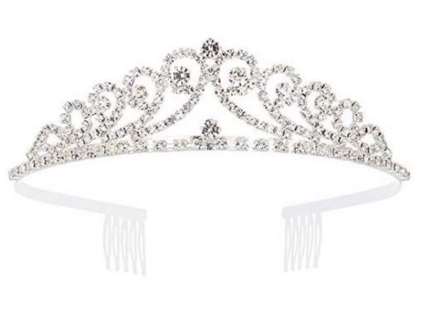 Silver Rhinestone Metal Tiara