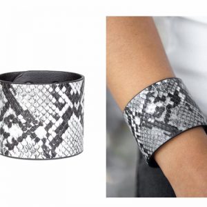 Bracelet Band - Snake skin silver/grey bracelet