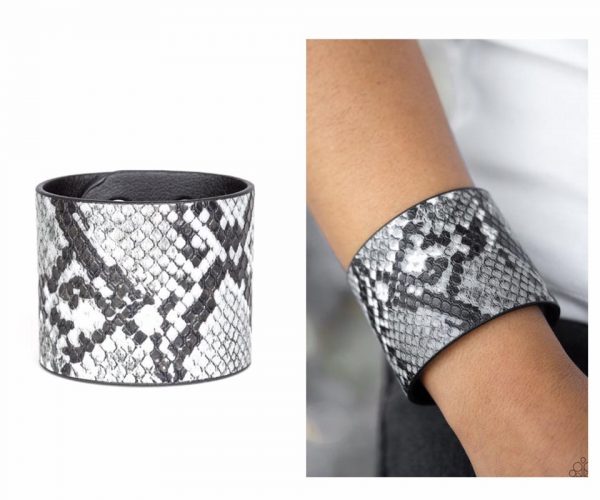 Bracelet Band - Snake skin silver/grey bracelet