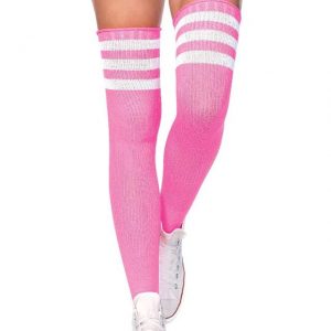 SOCKS - Thigh-High - PINK Stripe Socks