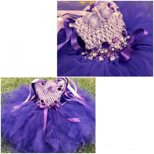 CUSTOM MADE Toddler tutu dress –  Purple Rhinestone Tutu Dress SIZE: 2YRS