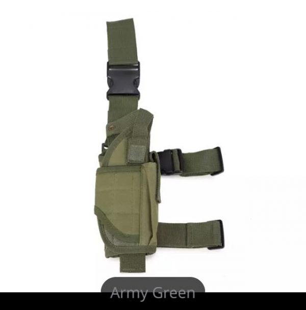Leg Gun Holster - Tactical Airsoft Right Leg Thigh Holster - ARMY GREEN