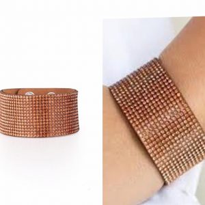 Bracelet Band - Tan/brown rhinestone bracelet