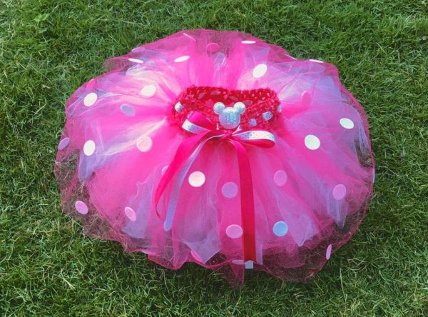 CUSTOM MADE Toddler tutu -  Pink/White Minnie Mouse Sparkle tutu