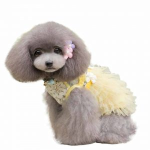 Yellow Puppy Dog Princess Flower Frill Dress