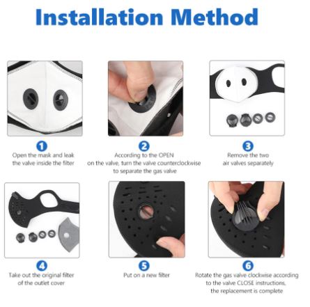 Mask Accessory - 5 layers Activated Carbon Dustproof PM2.5 Dust Mask Filter - Image 2