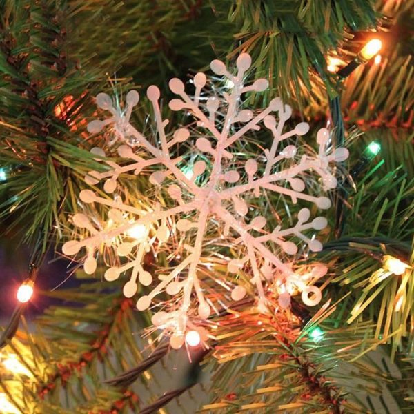 Christmas Decoration 3-pack White Plastic Snowflakes Christmas Decoration 10cm