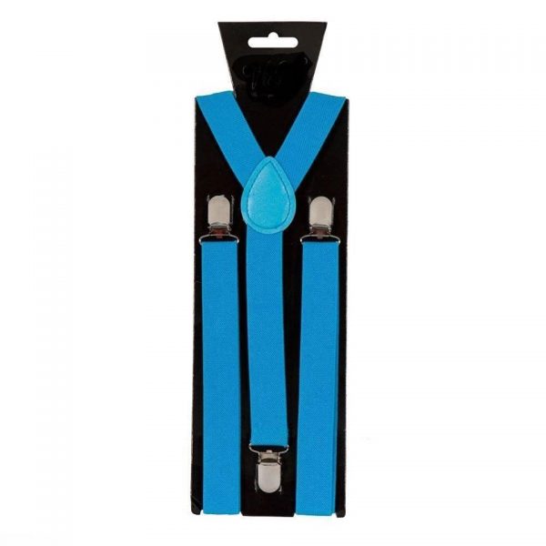 SUSPENDER - Y-Shape Clip-on 1" Suspenders - TURQUOISE