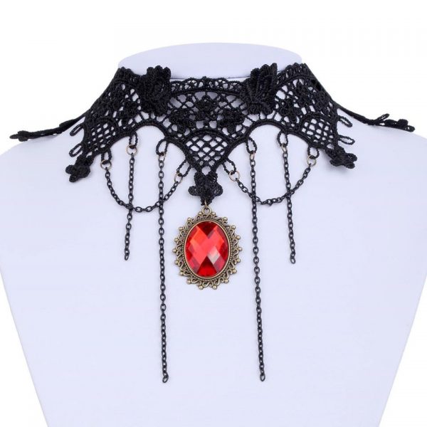 Lace Choker - Black Lace Choker Victorian Gothic Collar #6