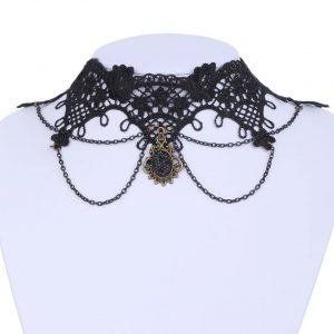Lace Choker - Black Lace Choker Victorian Gothic Collar #7