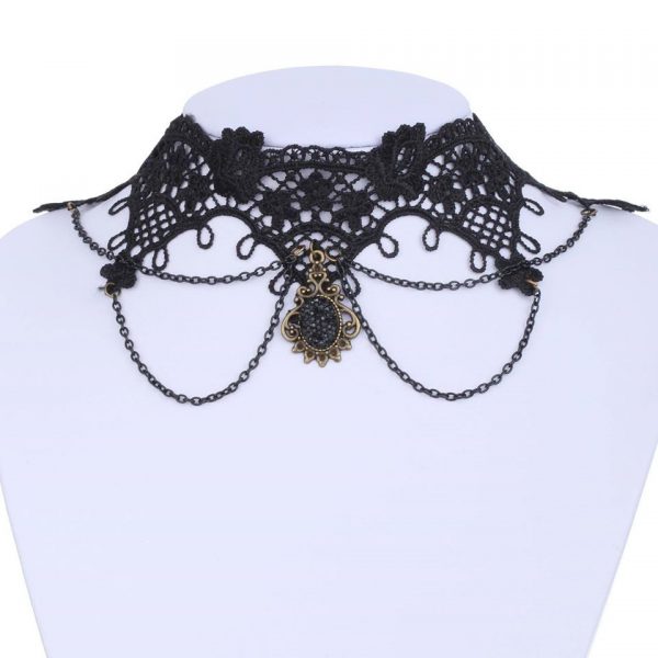 Lace Choker - Black Lace Choker Victorian Gothic Collar #7