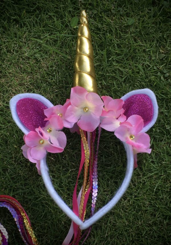 CUSTOM MADE Unicorn ???? Headbands Fuchsia Pink-Gold
