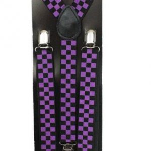 SUSPENDER - Y-Shape Clip-on 1" Suspenders - Black/Purple
