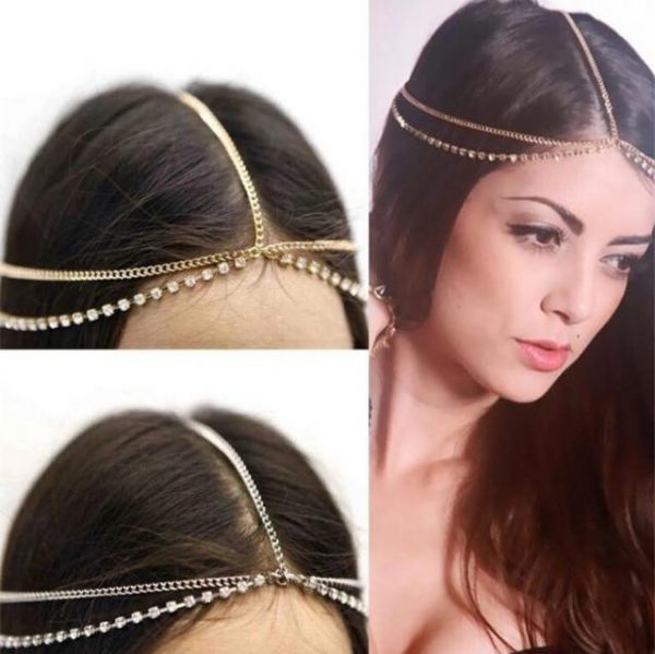 Head Chain - Gold Bohemian/Indian Rhinestone head chain