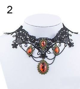 Lace Choker - Gothic Steampunk Lace Flower Choker Necklace #2