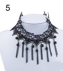 Lace Choker - Gothic Steampunk Lace Flower Choker Necklace #5
