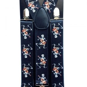 SUSPENDER - Y-Shape Clip-on 1" Suspenders - Halloween Skeleton