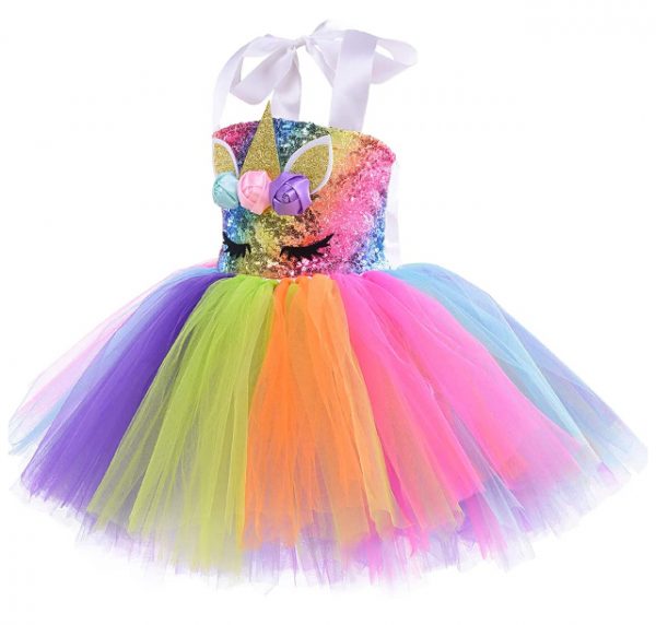 Unicorn Dress Rainbow Sequin  - SIZE: 5-6 - Image 3