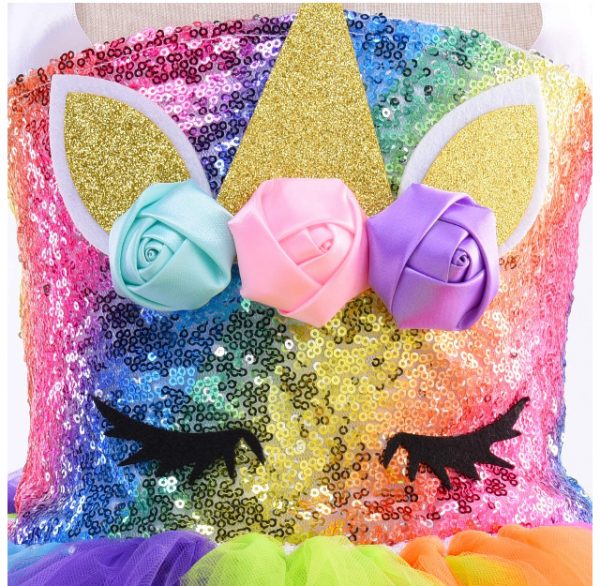 Unicorn Dress Rainbow Sequin  - SIZE: 5-6 - Image 2