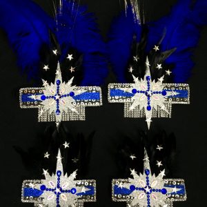 Midnight Explosion Carnival Feather Rhinestone Hand and Foot piece set