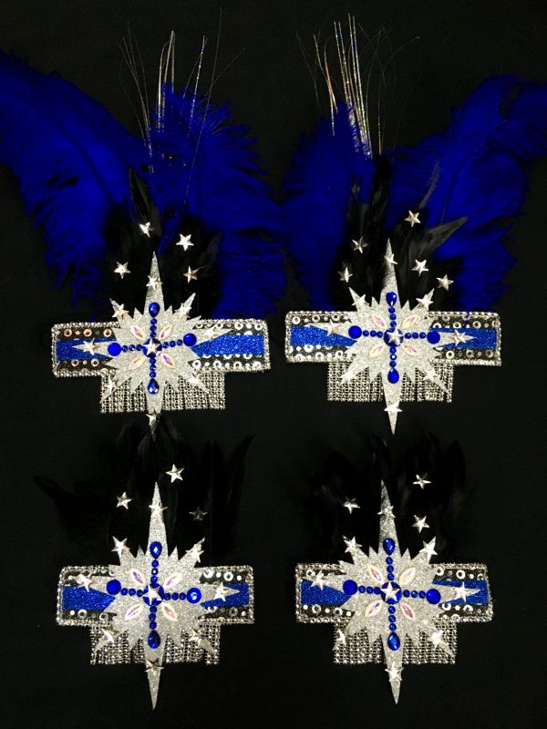 Midnight Explosion Carnival Feather Rhinestone Hand and Foot piece set